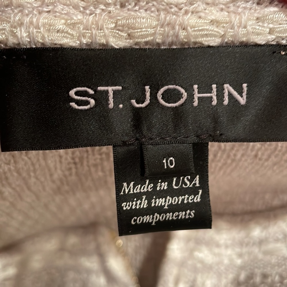 St. John Tan Knit Skirt Suit - Picture 6 of 7